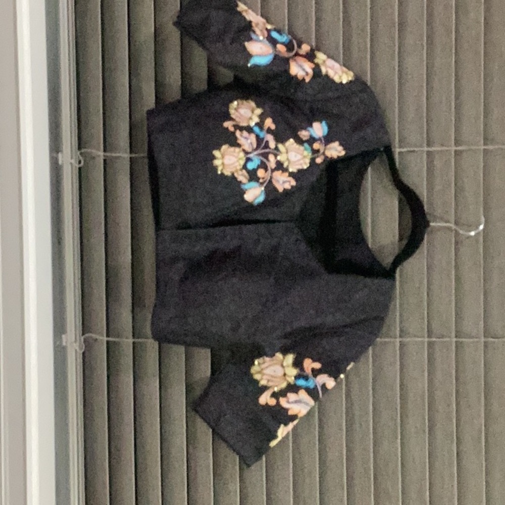 Designer saree blouse black